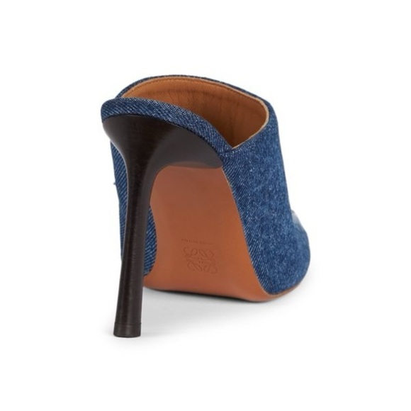 LOEWE Denim Clog Mules Blue White Heels Distressed Jeans Boho EU 40 US 10 new - Picture 3 of 12